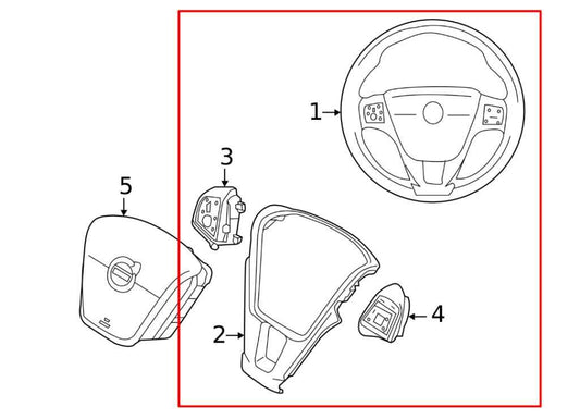 2015-16 Volvo S60 T5 Premier 2.0L FWD Steering Wheel Leather w/ Control Buttons - Alshned Auto Parts