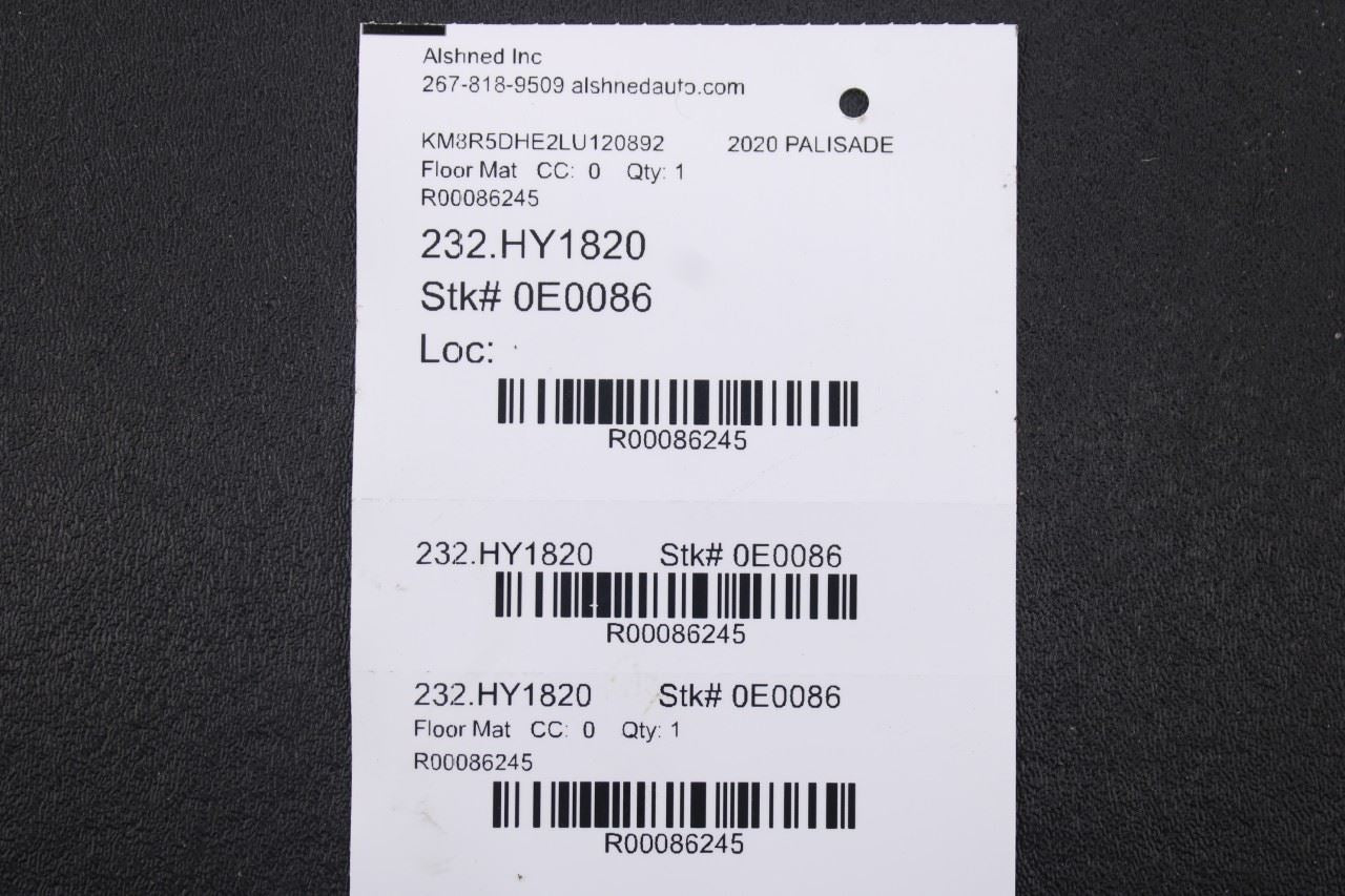 20-25 Hyundai Palisade Limited Rear Trunk Cargo Floor Carpet Mat S8F12-AU100 OEM11