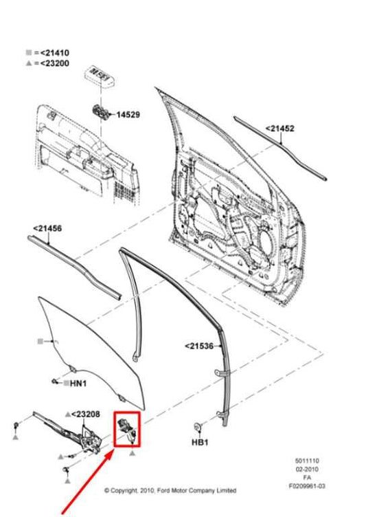 2000-12 Ford F250 350 SD Front Right Door Window Regulator Motor 8C3Z-2523200-C - Alshned Auto Parts