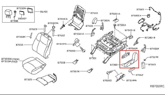 16-20 Infiniti QX60 Front Left Driver Side Power Seat Adjustment Switch w/ Trim - Alshned Auto Parts