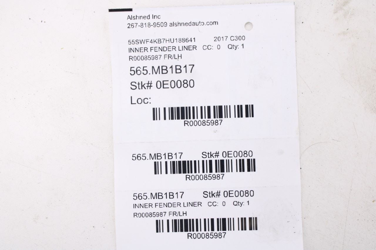 2015-21 Mercedes-Benz C300 4Matic Front Left Side Wheelhouse Liner Splash Shield11