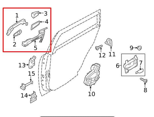 2020-25 Subaru Legacy Premium Rear Left Side Door Exterior Handle 61169AL00A OEM - Alshned Auto Parts