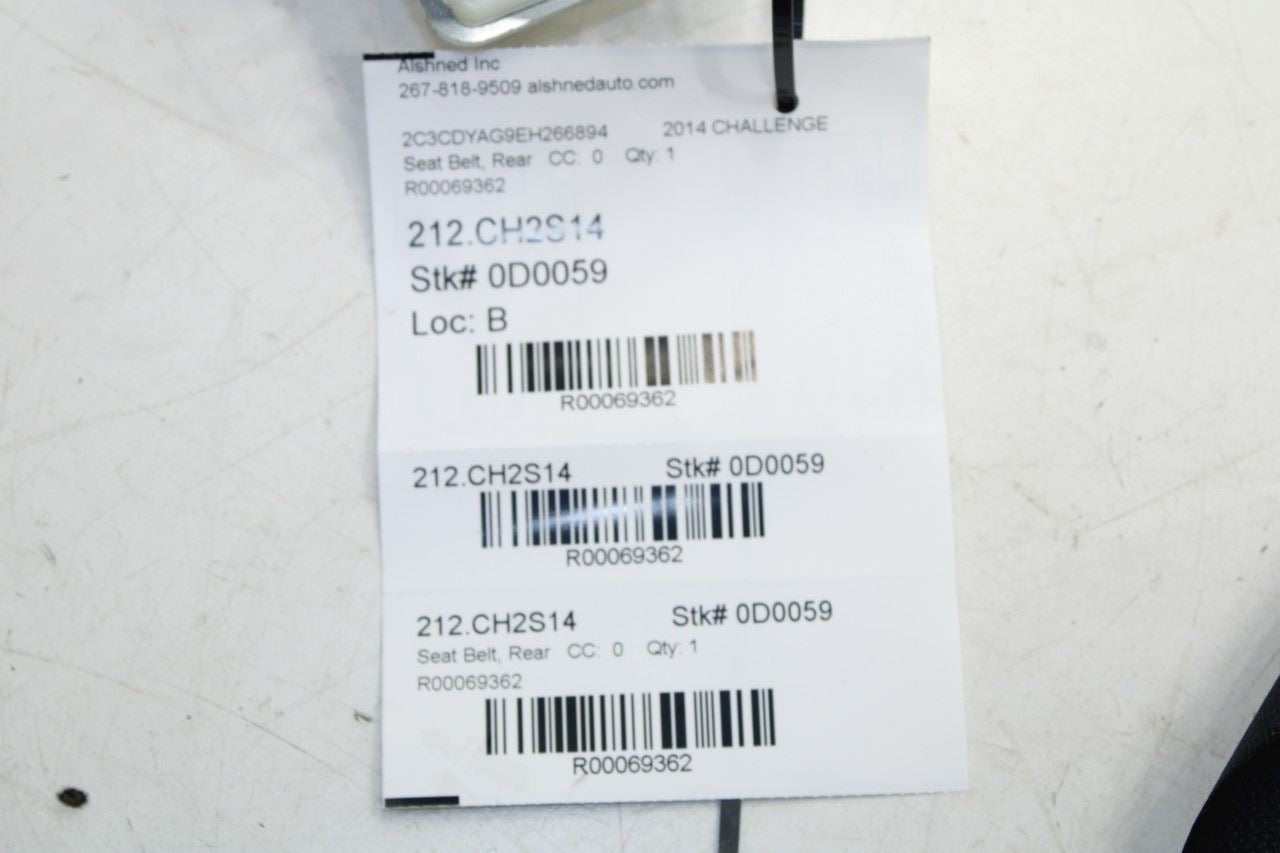 11-14 Dodge Challenger SXT 3.6L Rear Driver LH Side 2nd Row Seat Belt Retractor - Alshned Auto Parts