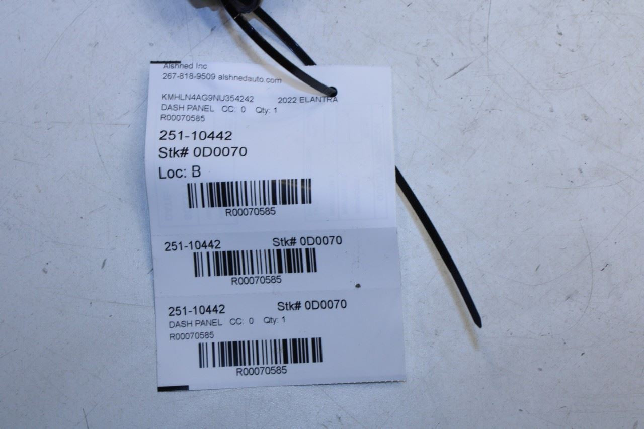 21-23 Hyundai Elantra SEL 2.0L Dashboard Center Trim Cover Panel 84792-AA010-YFR - Alshned Auto Parts
