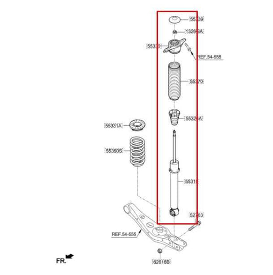 2019-2021 Hyundai Tucson Value 2L FWD Rear Left Shock Strut Absorber 55311-D3700 - Alshned Auto Parts