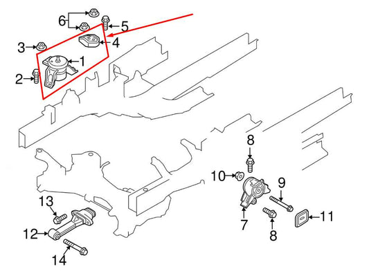 16-20 Kia Sorento LX 3.3L Front Right Upper Engine Mount Bracket 21810-C5200 OEM - Alshned Auto Parts