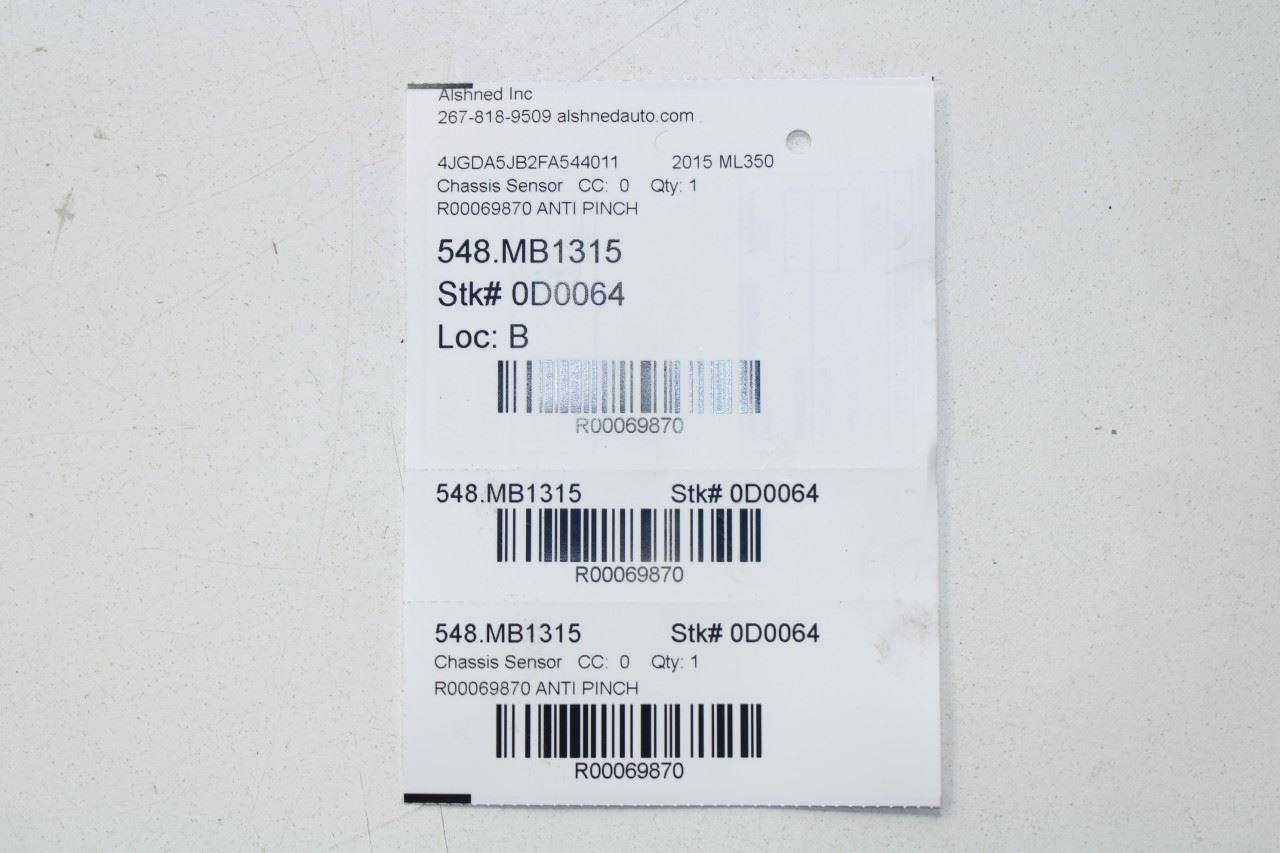 12-15 Mercedes-Benz ML350 Rear Liftgate Lid RH and LH Side Anti Pinch Sensor Set - Alshned Auto Parts