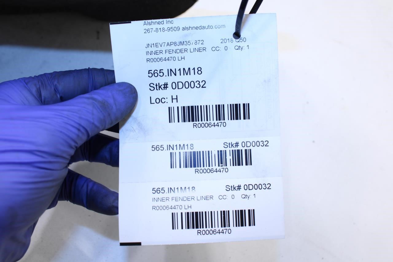 14-23 Infiniti Q50 Luxe RWD Rear Left Wheelhouse Liner Splash Shield 76749-4GA0A - Alshned Auto Parts