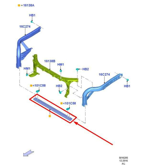 2015-2020 Ford F150 XL Front Radiator Support Lower Tie Bar Reinforcement *ReaD* - Alshned Auto Parts
