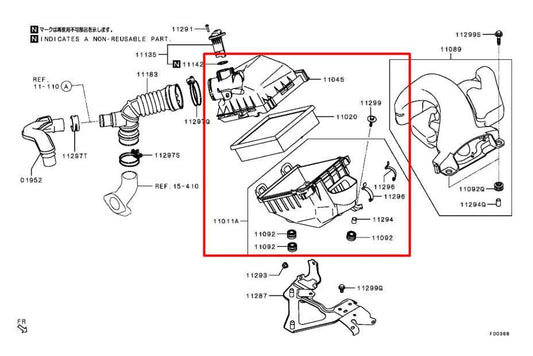 2019-25 Mitsubishi Eclipse Cross ES 1.5L AWD Air Intake Cleaner 1500A646 *ReaD* - Alshned Auto Parts