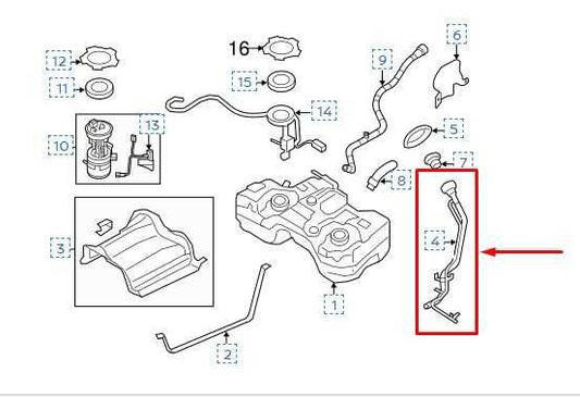 2014-2020 Nissan Rogue SV 2.5L Fuel Filler Neck Tube Pipe 17221-4BA0A OEM - Alshned Auto Parts