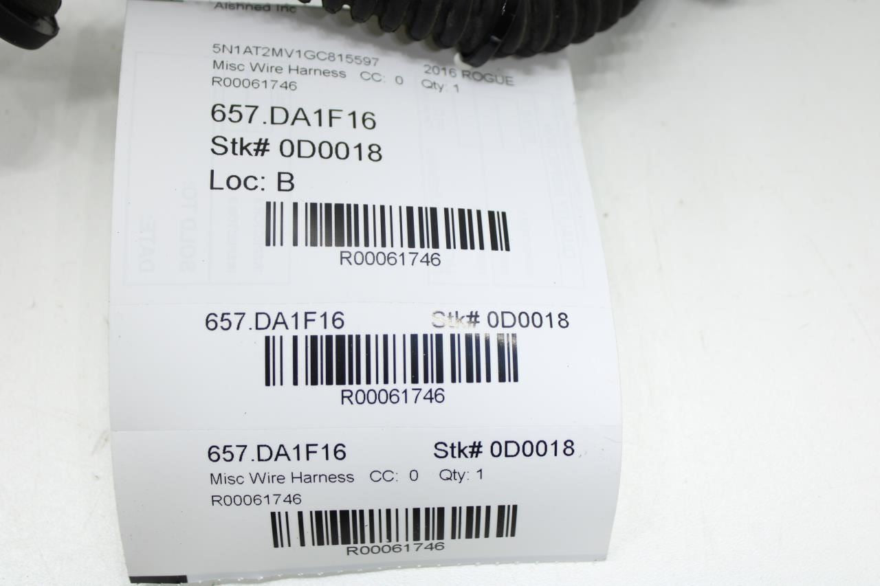2014-2019 Nissan Rogue SV Rear Left Driver Door Wire Harness 24127-4BA0A OEM - Alshned Auto Parts