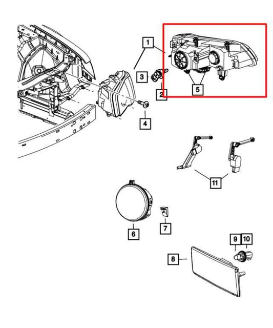 2011-2014 Chrysler 300 Front Driver Left Side Headlight Lamp 68143003AC OEM - Alshned Auto Parts
