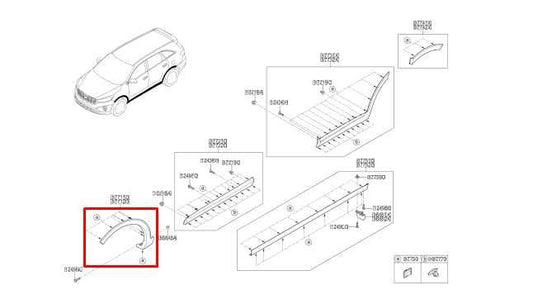 16-20 Kia Sorento LX Front Right Side Wheel Opening Molding 87712-C6000 *ReaD* - Alshned Auto Parts