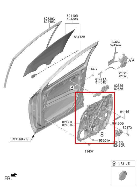 22-25 Hyundai Tucson SEL Front Right Door Window Regulator w Carrier and Speaker - Alshned Auto Parts