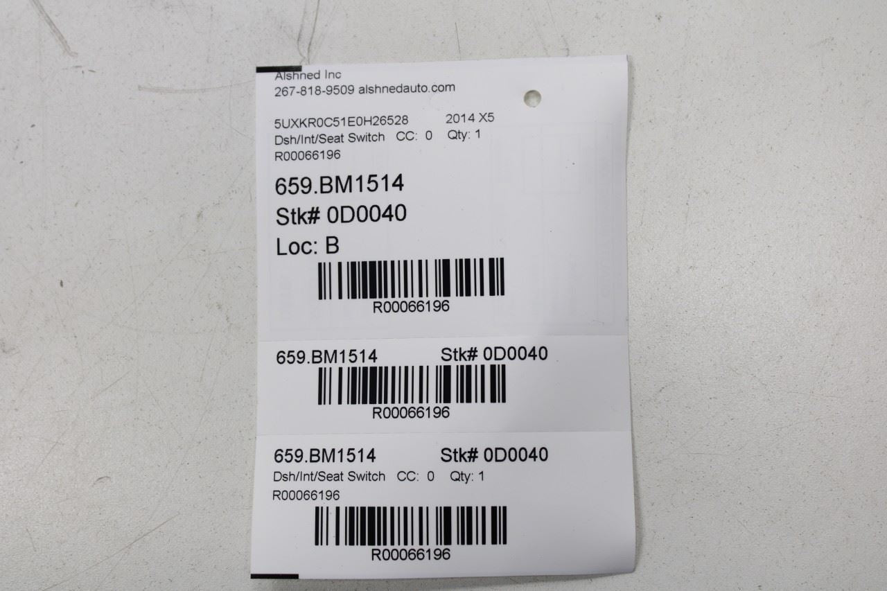 14-18 BMW X5 xDrive35i Front Passenger Right Side Seat Adjustment Control Switch - Alshned Auto Parts