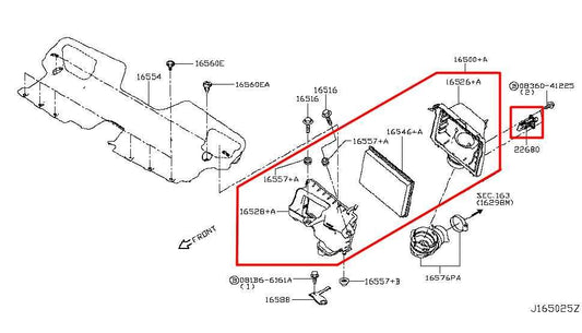 2016-24 Infiniti Q50 Premium 3.0L Left Side Air Intake Cleaner w/ Sensor *ReaD* - Alshned Auto Parts