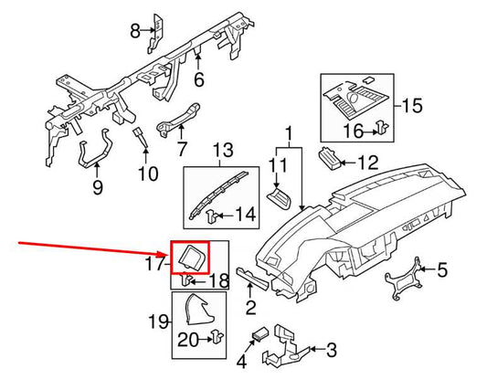 2010-2016 Porsche Panamera Left Side Upper Dash Tweeter Speaker w/ Grille Cover - Alshned Auto Parts