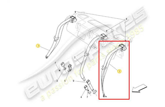 14-21 Maserati Ghibli S Q4 3.0L Rear Driver LH Side 2nd Row Seat Belt Retractor - Alshned Auto Parts