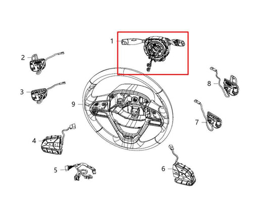 14-23 Jeep Cherokee Latitude 3.2L Steering Column Light Turn Signal Wiper Switch - Alshned Auto Parts