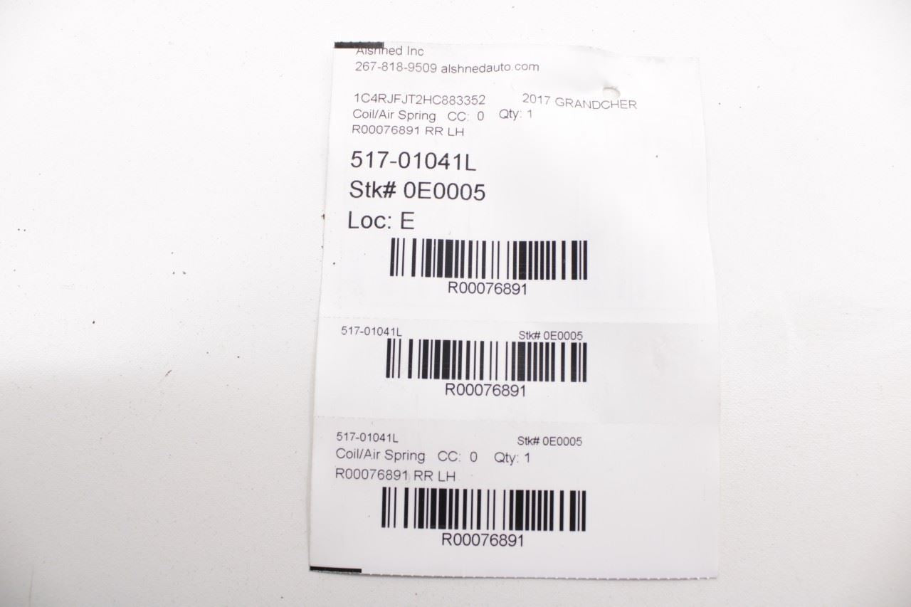 16-22 Jeep Grand Cherokee Summit 4x4 Rear Left Driver Side Air Suspension Spring - Alshned Auto Parts