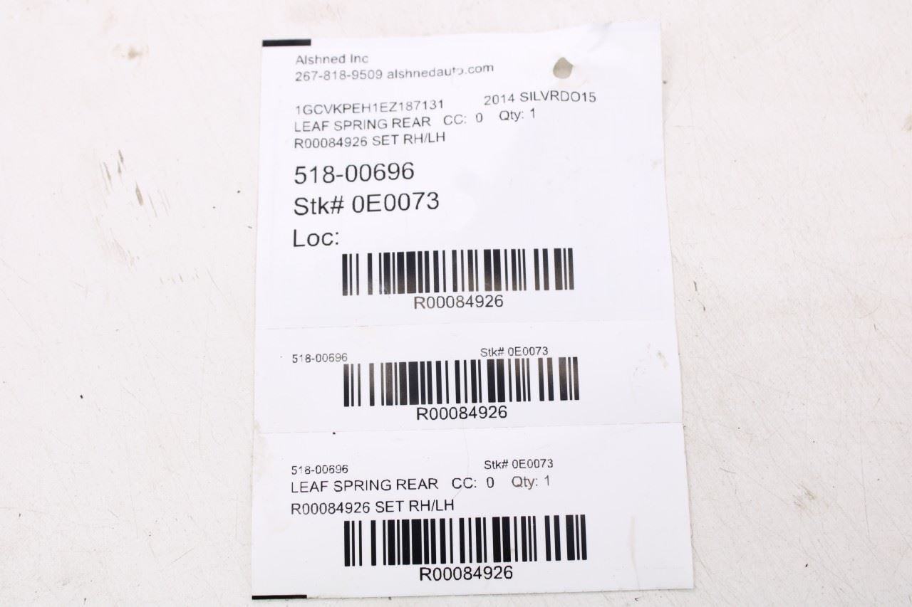 14-19 Chevrolet Silverado 1500 Rear RH and LH Leaf Spring Anchor Plate 2283450815