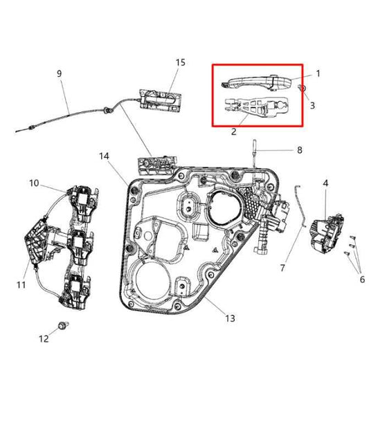 12-18 Jeep Grand Cherokee Summit Rear Passenger Right Side Door Exterior Handle - Alshned Auto Parts