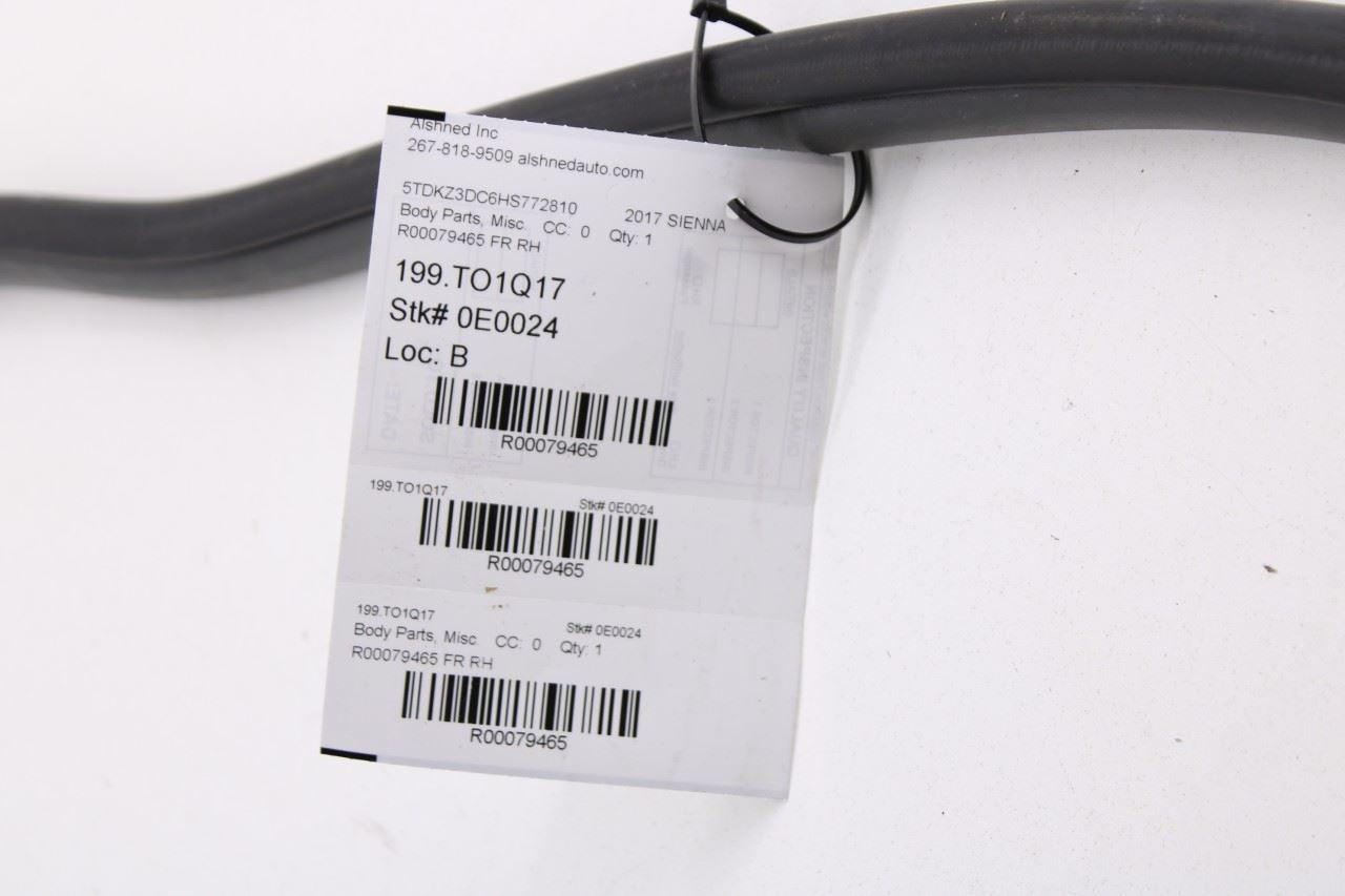 15-20 Toyota Sienna LE Front Right Side Door Weatherstrip On Body 62311-08020-B1 - Alshned Auto Parts