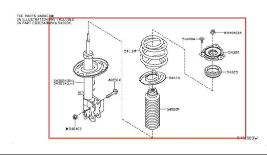2014-2020 Infiniti QX60 3.5L AWD Front Right Passenger Side Shock Strut Absorber - Alshned Auto Parts