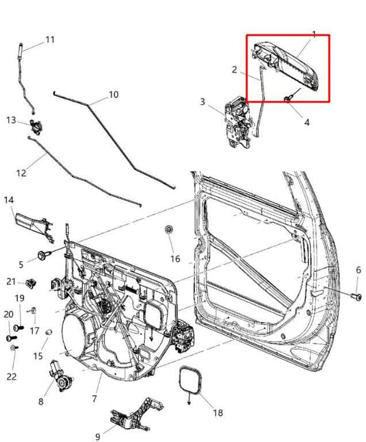 11-23 Ram 2500 Tradesman Crew Cab Rear Passenger Right Side Door Exterior Handle - Alshned Auto Parts