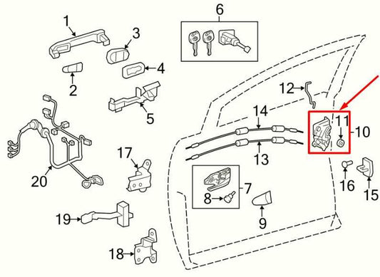 2016-2023 Toyota Tacoma Limited Front Right Door Lock Latch Actuator 69030-07020 - Alshned Auto Parts