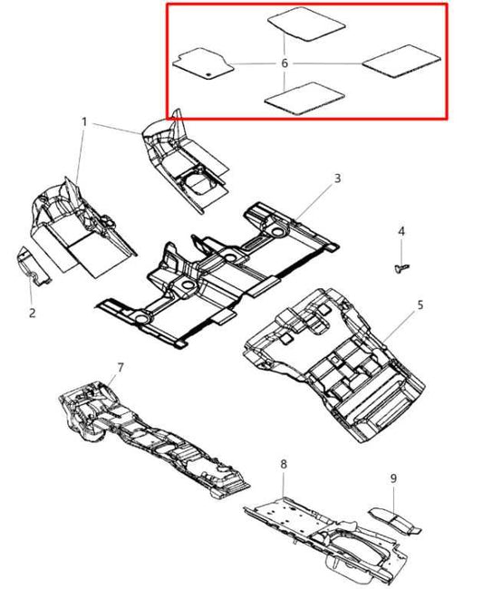 2013-14 Jeep Grand Cherokee Front Rear RH LH Interior Carpet Floor Mats Set of 4 - Alshned Auto Parts