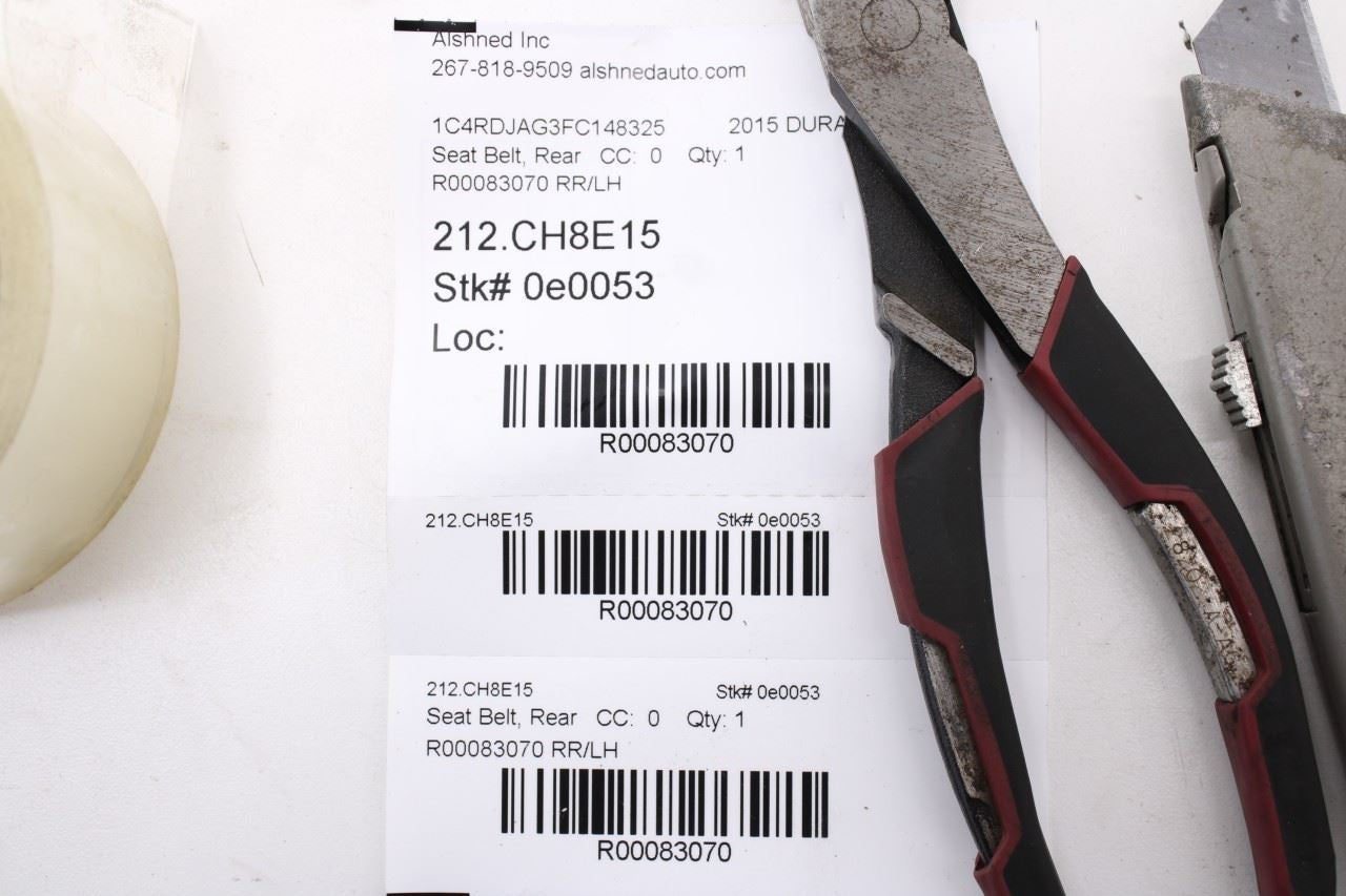 2014-18 Dodge Durango SXT 3.6L Rear Driver Left Side 2nd Row Seat Belt Retractor - Alshned Auto Parts