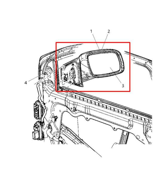 2009-19 Dodge Journey SXT 3.5L Passenger Right Side Rear View Mirror 1CE341RHAD - Alshned Auto Parts
