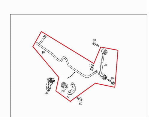 2006-2009 Mercedes-Benz CLK350 RWD Rear Stabilizer Sway Anti-Roll Bar 2033261365 - Alshned Auto Parts