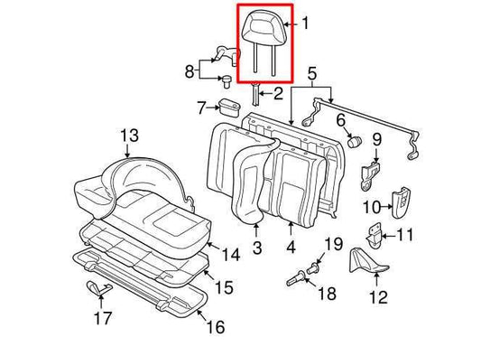 06-10 Volkswagen Beetle Rear RH and LH 2nd Row Seat Headrest 1C0-885-901-AT-A64 - Alshned Auto Parts