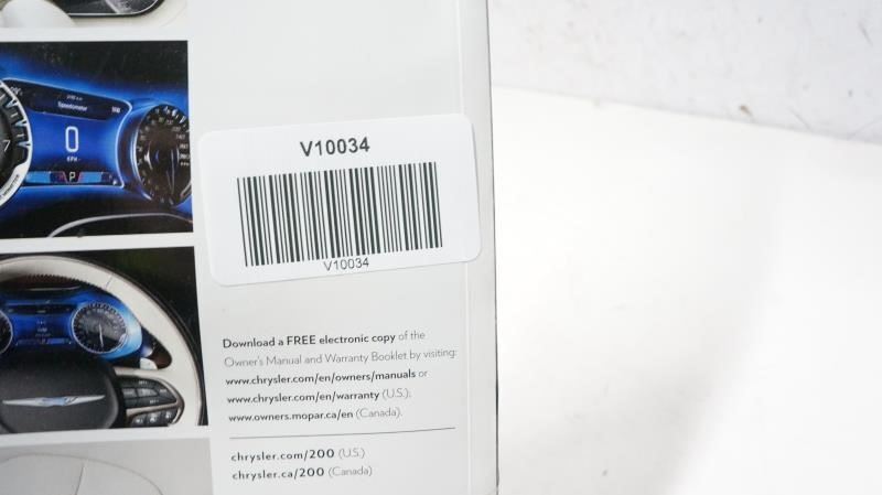 2016 Chrysler 200 User Guide Book V10034 - Alshned Auto Parts