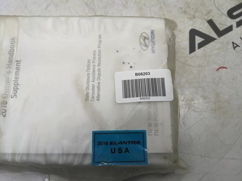 2016 Hyundai Elantra Owners Manual Set G3Y0-EU50D OEM - Alshned Auto Parts