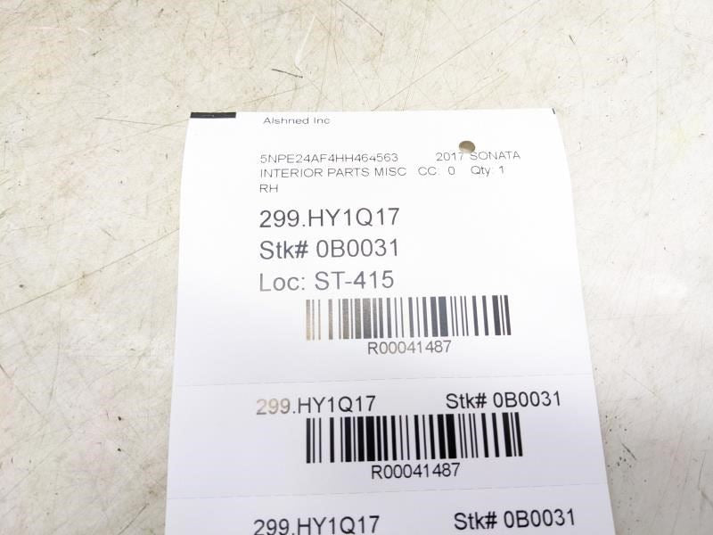 15-17 Hyundai Sonata Rear Right Seat Back Bolster Cloth Gray 89495-C2000-SMH OEM - Alshned Auto Parts