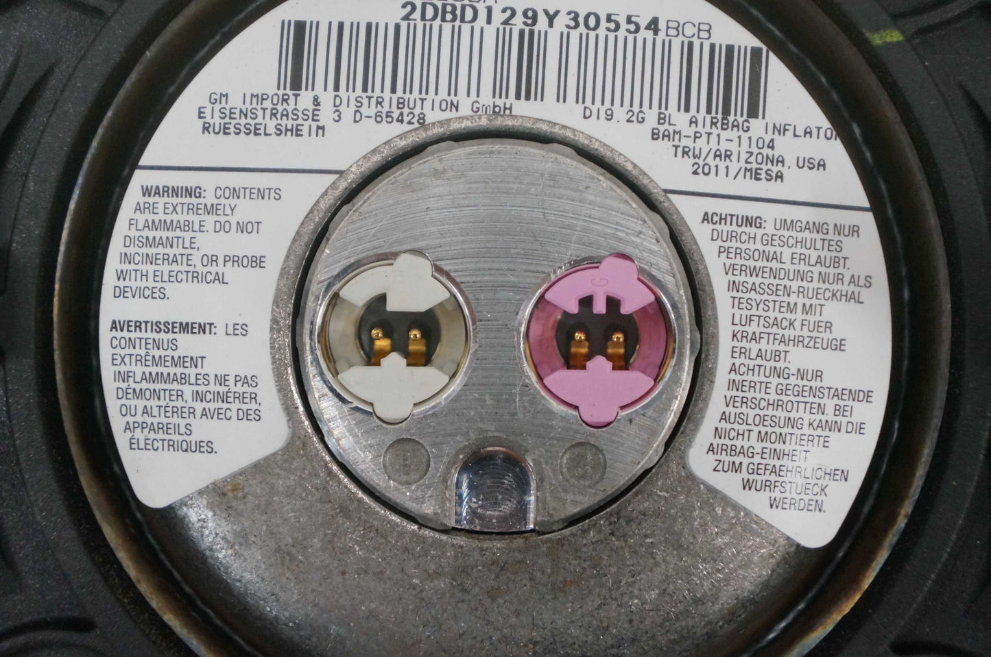 2011-2015 Cadillac CTS Driver Steering Wheel Airbag Air Bag OEM 20936094 - Alshned Auto Parts