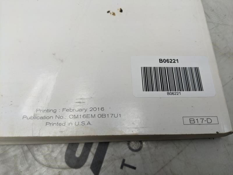 2016 Nissan Sentra Owners Manual Only OM16EM-0B17U1 OEM - Alshned Auto Parts