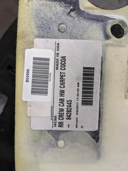 2018 GMC Canyon Cocoa Rear Floor Panel Carpet 84282445 OEM - Alshned Auto Parts