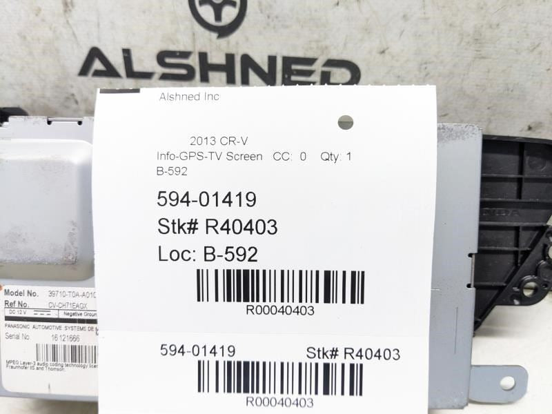 2012-2013 Honda CR-V Info Display Screen 39710-T0A-A010-M1 OEM *ReaD* - Alshned Auto Parts
