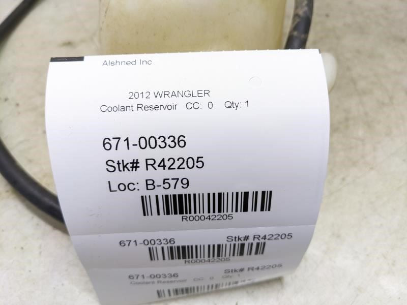 2012-2013 Jeep Wrangler Radiator Coolant Reservoir Bottle 68091500AB OEM - Alshned Auto Parts