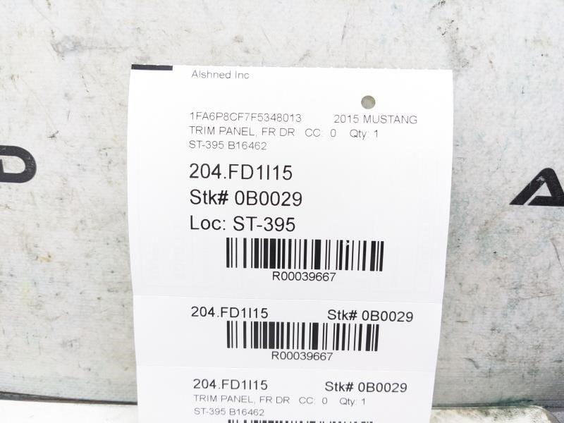 2015-2023 Ford Mustang GT Front Right Door Trim Panel Ebony FR3B-6323942-AY OEM - Alshned Auto Parts