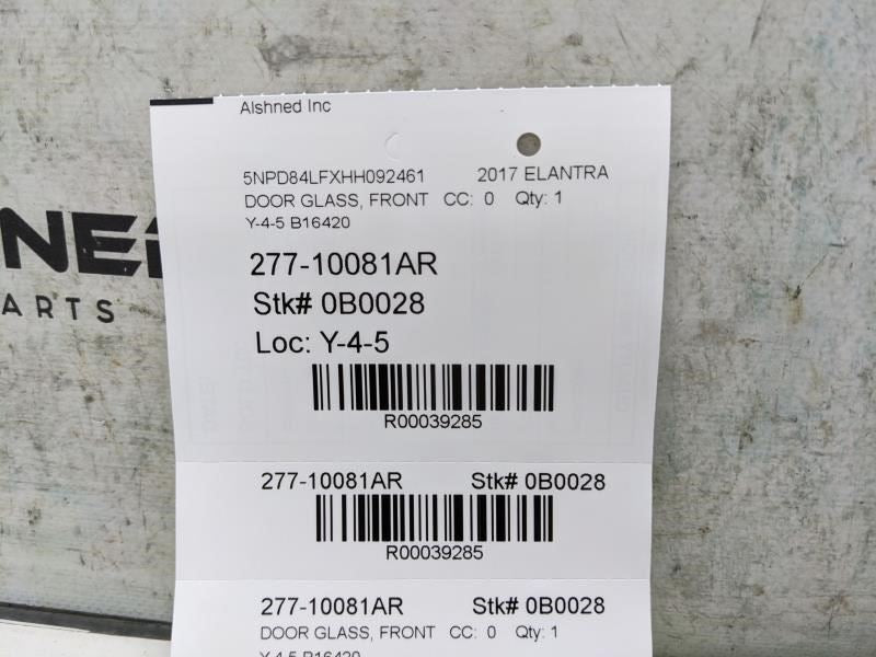 2017-2020 Hyundai Elantra Front Right Door Glass Solar 82420-F3030 OEM - Alshned Auto Parts
