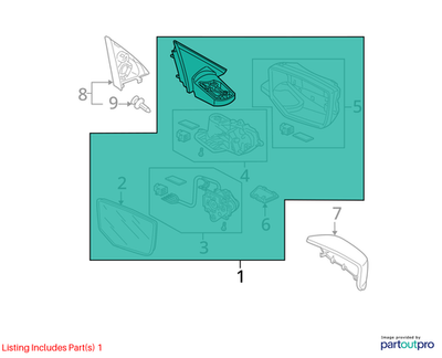 2008-2012 Honda Accord Left Driver Side Mirror 76258-TA5-A1 OEM2