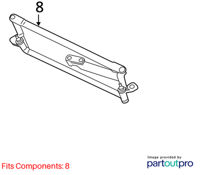 11-18 Volkswagen Jetta Sport FR Windshield Wiper Transmission Linkage w/ Motor3