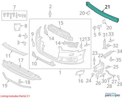 12-18 Audi A7 Premium Front Bumper RH and LH Side Rail Mount Support Bracket Set2