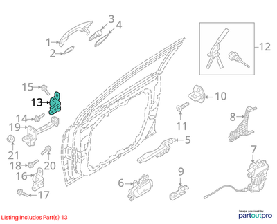 2021 Hyundai Santa Fe Front Driver LH Door Hinge Lower Upper Set 79310-2E000 OEM - Alshned Auto Parts